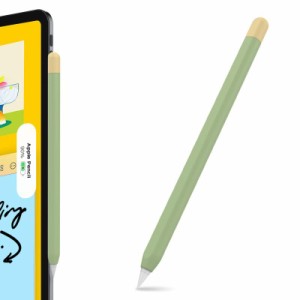 AhaStyle 超薄型 Apple Pencil シリコン保護ケース Apple Pencil 第二世代のみ（ Apple iPad Pro 11 と12.9インチ）に適用 (二色1本, グ