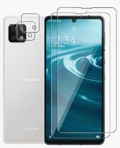 【2+2 セット】AQUOS sense6 / sense6S ガラスフィルム（2枚入り）+カメラフィルム（2枚入り）AQUOS sense6 SH-54B / SHG05 レンズ保護フ