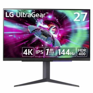 LG ゲーミングモニター UltraGear 27GR93U-B 27インチ/PCゲーム、家庭用ゲーム/4K(3840×2160) /アンチグレア/144Hｚ/IPS 1ms（GTG）/Fre