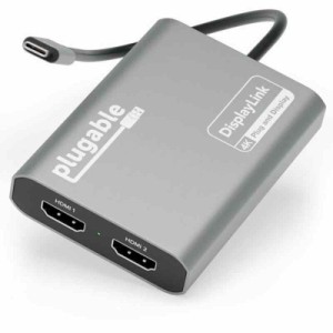 Plugable USB-C グラフィック変換アダプタ Apple Silicon（M1 M2 M3 チップなど）チップ搭載 Mac システム用 デュアル 4K@60Hz HDMI ディ