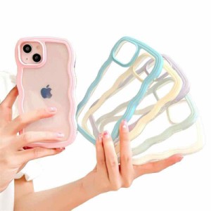 saymi ウェーブ デザイン 韓国 iPhone ケース パステルカラー 全6色 波型フレーム おしゃれ 透明 クリア 可愛い くすみカラー うねうね 
