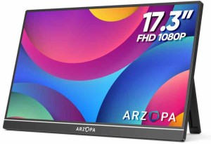 ARZOPA モバイルモニター 17.3インチ ポータブルモニター 1920*1080 ゲーミング用 ポータブルディスプレイ IPS液晶パネル 薄型 自立型 ス