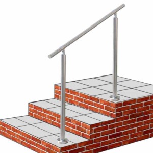 YHEYSMUX 60x85cm 屋外 階段 手すり 304ステンレス製 手摺り DIY 玄関 角度調整可能 屋内屋外用 簡単な取り付け 荷重200kg 直径32ミリ肉