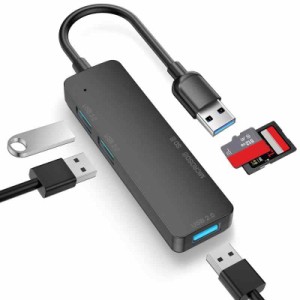 USB3.0 ハブ LUONOCAN 小型軽量 パソコン usbポート増設 アダプター コンパクト携帯性の高い ポート拡張HUB PS4/5対応 (タイプA)