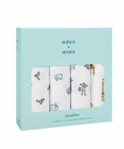 おくるみ ガーゼ ベビー 【 日本正規品 aden + anais おくるみ 4枚 セット】 (Jungle Jam)