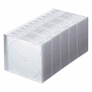 サンワサプライ Blu-ray・DVD・CDケース スリムタイプ FCD-PUNシリーズ (ホワイト, 50枚セット)