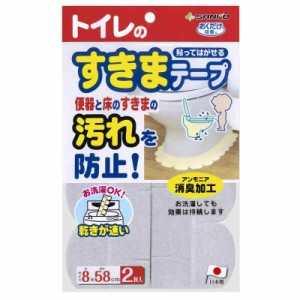 Sanko サンコー トイレ 便器すきまテープ ずれない 貼るだけ 汚れ防止 【日本製 消臭 洗える】 おくだけ吸着 グレー 2枚 8×長さ58cm KX-