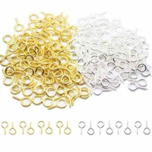 サムコス ネジヒートン uvレジン アクセサリー パーツ 金具 ハンドメイド DIY 用 手芸用品 手作り 5*10mm (ゴールド*約50個+シルバー*約5