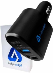 A-stylegadget USB カーチャージャー シガーソケット 60W タイプc x1 タイプa x2 ブラック 車充電器