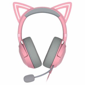Razer レイザー Kraken Kitty V2 Quartz Pink 個性的なネコミミが特徴で配信時に個性を主張できる有線 ゲーミングヘッドセット 配信時に
