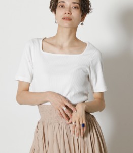 【50％OFF】 SQUARE NECK RIB TOPS/スクエアネックリブトップス WOMENSレディース