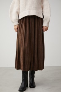 【60％OFF】 FAUX SUEDE PLEATED SKIRT/フェイクスエードプリーツスカート WOMENSレディース