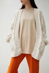 【60％OFF】 CHENILLE CABLE KNIT CARDIGAN/シェニールケーブルニットカーディガン WOMENSレディース