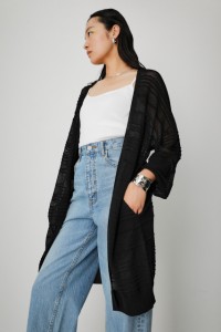 【50％OFF】 SHADOW BORDER KNIT CARDIGAN/シャドウボーダーニットカーディガン WOMENSレディース