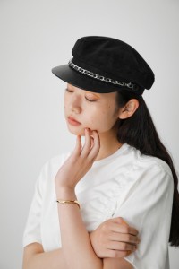 【50％OFF】 CONTRAST CHAIN CASQUETTE/コントラストチェーンキャスケット WOMENSレディース