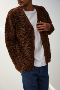 【60％OFF】 【6月3日(月)8:59まで期間限定価格】SHAGGY LEOPARD CARDIGAN/シャギーレオパードカーディガン MENSメンズ