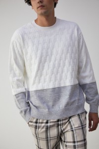 【60％OFF】 【6月3日(月)8:59まで期間限定価格】SWITCHING KNIT PULLOVER/スウィッチングニットプルオーバー MENSメンズ