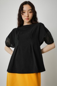 【60％OFF】 【6月3日(月)8:59まで期間限定価格】FABRIC SWITCHING PEPLUM TOPS/ファブリックスウィッチングペプラムトップス WOMENSレデ