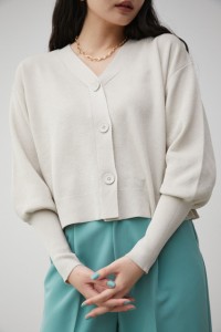 PUFF SLEEVE SHORT CARDIGAN/パフスリーブショートカーディガン WOMENSレディース