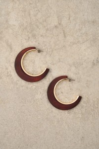 WOOD BIG HOOP EARRINGS/ウッドビッグフープピアス WOMENSレディース