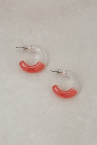 BICOLOR CLEAR HOOP EARRINGS/バイカラークリアフープピアス WOMENSレディース