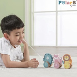 動画あり【Polar B ポーラービー】くねくねトレイン 赤ちゃん ベビー 知育玩具 木製玩具 木のおもちゃ 積み木 天然木 北欧 プルトイ