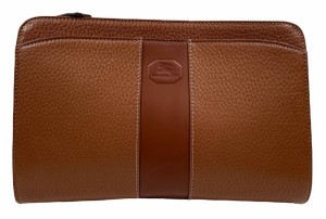 バーバリー セカンドバッグ レザー ブラウン 茶色 ストラップ付 型押し ＢＵＲＢＥＲＲＹ メンズ クラッチ 美品 【中古】