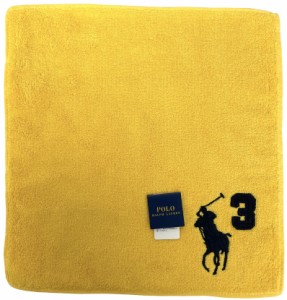 未使用 ラルフローレン ハンドタオル ハンカチ 刺繍　ビックポニー　ポニー　イエロー　POLO ミニタオル 　Polo Ralph Lauren 【中古】