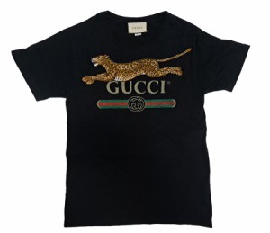 グッチ Tシャツ レオパード アップリケ XSサイズ オーバーサイズ ダメージ加工 GUCCI ロゴ プリント メンズ ホワイト 白 半袖 GUCCI 4931