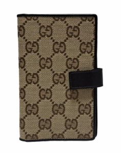 グッチ 手帳カバー ＧＧ 手帳 ミニ６ システム手帳 ＧＧキャンバス ベージュ GG レディース ＧＵＣＣＩ ＧＧ柄 ブラウン 【中古】