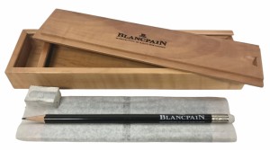 未使用　ノベルティ　非売品　ブランパン　BLANCPAIN　ペンケース　筆箱　鉛筆セット　消しゴム付き　鉛筆×6本　木製　スイス製【中古】