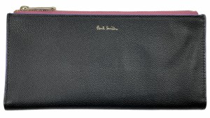 未使用 アウトレット ポールスミス 長財布 財布 レディース ブランド Paul Smith ダブルジップ 黒 ブラック 女性 婦人 本革 薄型 さいふ 