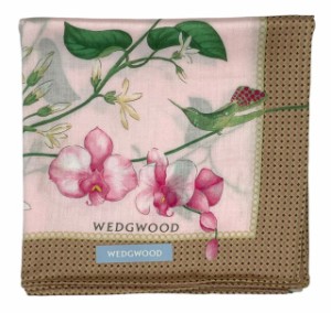 未使用 ウエッジウッド ハンカチ 綿　100％  ピンク 胡蝶蘭 花柄　レディース　WEDGWOOD 日本製　ウェッジウッド 【中古】
