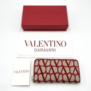 中古 超美品 ヴァレンティノ VALENTINO レディース 財布 長財布 トワル イコノグラフ ブランド