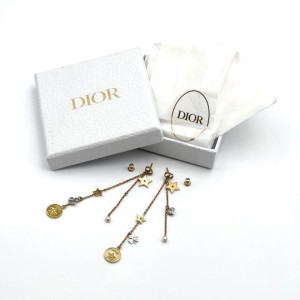 中古 廃版希少 ディオール DIOR レディース チェーン ピアス ドロップ CD ブランド