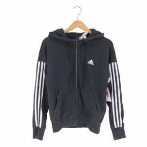 adidas(アディダス) 3ストライプス フルジップパーカー レディース import：S 【中古】【ブランド古着バズストア】