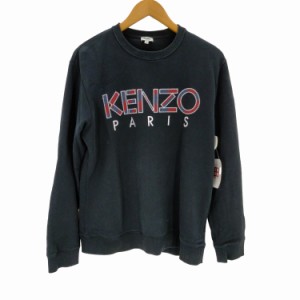 KENZO(ケンゾー) フロントロゴ刺繍 クルーネックスウェット メンズ JPN：M 【中古】【ブランド古着バズストア】