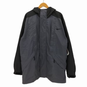 訳あり　NIKE　薄手マウンテンパーカー　ブルー　ACE　メンズM