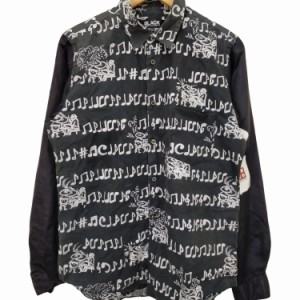 BLACK COMME des GARCONS(ブラックコムデギャルソン) AD2016 総柄袖切替コットンシャツ メンズ JPN：L 【中古】【ブランド古着バズストア