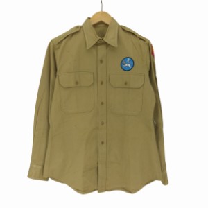 US ARMY(ユーエスアーミー) 50S OF FICER SHIRTS オフィサー シャツ 54年 メンズ  15×33【中古】【ブランド古着バズストア】