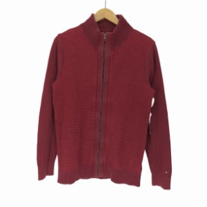 TOMMY HILFIGER(トミーヒルフィガー) リブニット 切替 ジップアップ コットン ニット ドライバーズ メンズ import：L 【中古】【ブランド