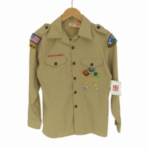 BOYSCOUTS OF AMERICA OFFICIAL YOUTH SHIRT(フルギ) USA製 ボーイスカウト ワッペン シャツ メンズ import：L 【中古】【ブランド古着バ