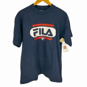 FILA(フィラ) MADE IN USA ロゴプリント半袖Tシャツ 袖裾シングル メンズ JPN：M 【中古】【ブランド古着バズストア】