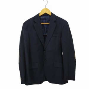 hackett london(ハケットロンドン) 2B ウール テーラード ジャケット レザーエルボーパッチ 背抜き メンズ  38R 48R【中古】【ブランド古