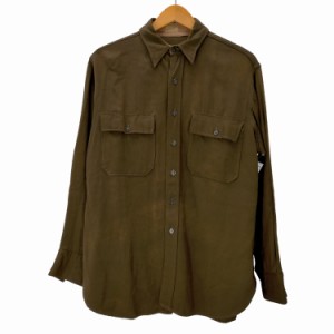 USED古着(ユーズドフルギ) 40S~50S O FFICERS SHIRT オフィサーシャツ レーヨンギャバ 長袖シャツ メンズ 表記無 【中古】【ブランド古着