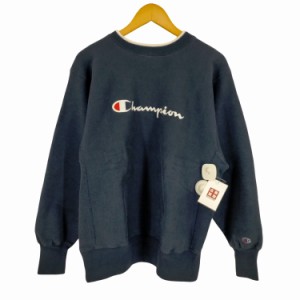 Champion(チャンピオン) USA製 刺繍タグ REVERSE WEAVE スクリプトロゴ刺繍 レイヤードネック クルーネックスウェット メンズ import：L 