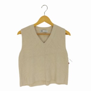 ZARA(ザラ) KNITTED WAISTCOAT ニットウエストコート ニットベスト レディース import：S 【中古】【ブランド古着バズストア】