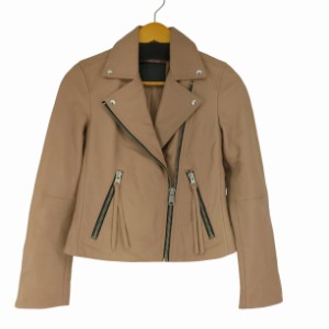 ALLSAINTS(オールセインツ) ダブルライダースジャケット ジップアップ 総裏地 ショート丈 レディース  UK4【中古】【ブランド古着バズス