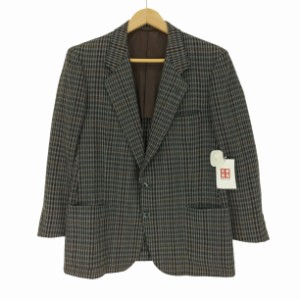 pierre cardin(ピエールカルダン) ガンクラブチェック 2B ウール テーラード ジャケット 背抜き メンズ  92AB4【中古】【ブランド古着バ