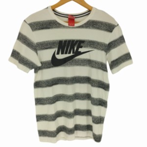 NIKE(ナイキ) シャドー ボーダー ロゴ プリント S/S クルーネック Tシャツ メンズ import：L 【中古】【ブランド古着バズストア】